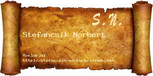 Stefancsik Norbert névjegykártya