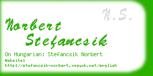 norbert stefancsik business card